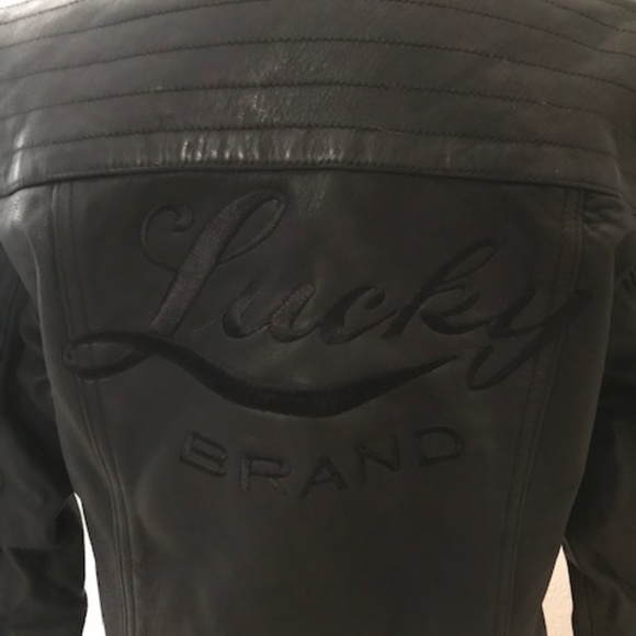 Lucky Brand Black Lambskin Biker Jacket - Picture 5 of 5